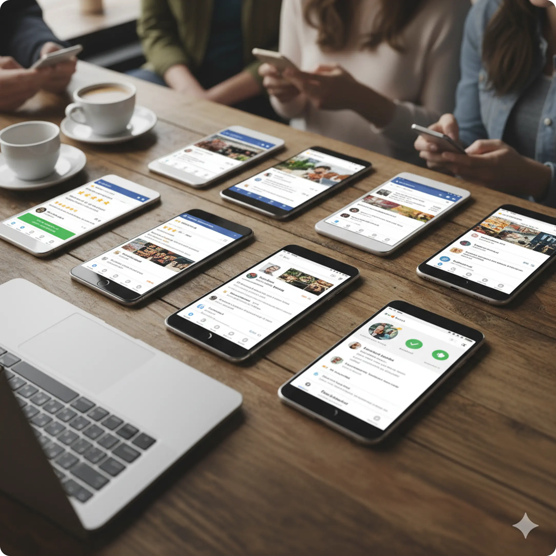 Phone showing Google reviews interface